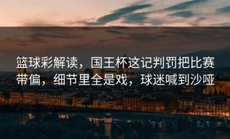 篮球彩解读，国王杯这记判罚把比赛带偏，细节里全是戏，球迷喊到沙哑