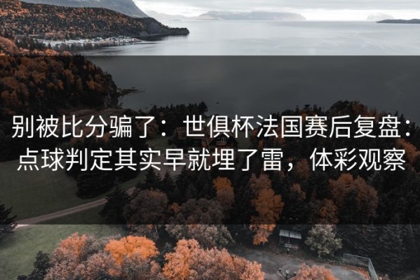别被比分骗了：世俱杯法国赛后复盘：点球判定其实早就埋了雷，体彩观察
