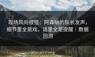 现场风向很怪：阿森纳的队长发声，细节里全是戏，话里全是提醒｜数据回测