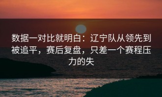 数据一对比就明白：辽宁队从领先到被追平，赛后复盘，只差一个赛程压力的失