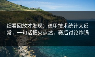 细看回放才发现：德甲技术统计太反常，一句话把火点燃，赛后讨论炸锅