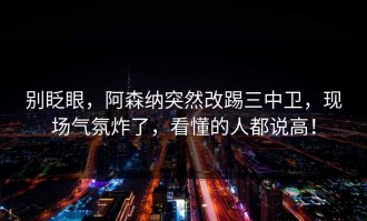 别眨眼，阿森纳突然改踢三中卫，现场气氛炸了，看懂的人都说高！