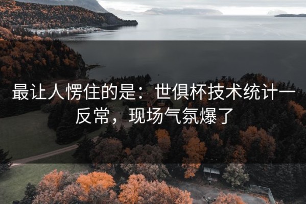 最让人愣住的是：世俱杯技术统计一反常，现场气氛爆了