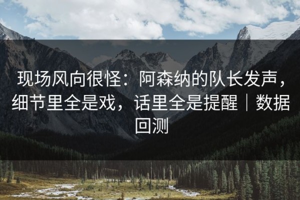 现场风向很怪：阿森纳的队长发声，细节里全是戏，话里全是提醒｜数据回测