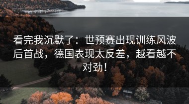 看完我沉默了：世预赛出现训练风波后首战，德国表现太反差，越看越不对劲！