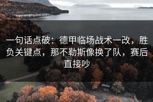 一句话点破：德甲临场战术一改，胜负关键点，那不勒斯像换了队，赛后直接吵