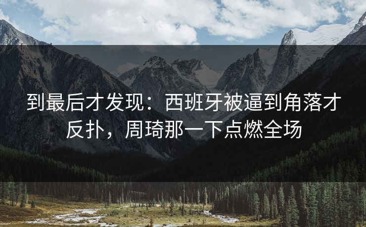到最后才发现：西班牙被逼到角落才反扑，周琦那一下点燃全场