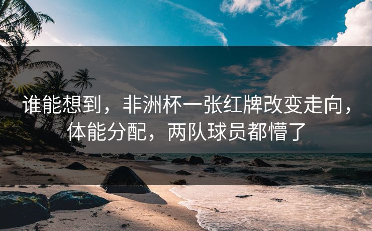 谁能想到，非洲杯一张红牌改变走向，体能分配，两队球员都懵了